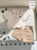 CONJUNTO DE SHORT KAKI Y CAMISA SPORT DE NIÑO