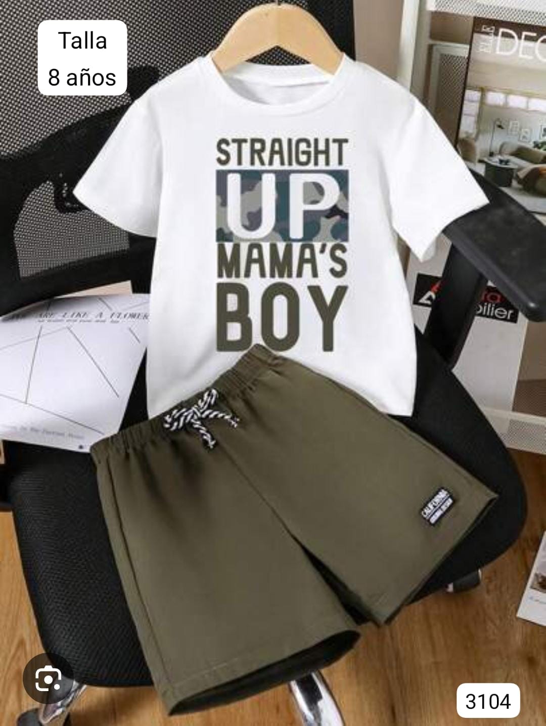 CONJUNTO DE SHORT VERDE DE NIÑO