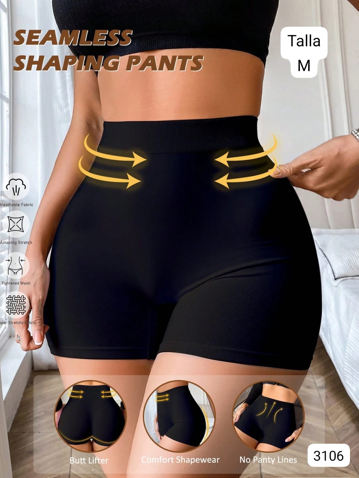 BOXER NEGRO ALTO DE MUJER