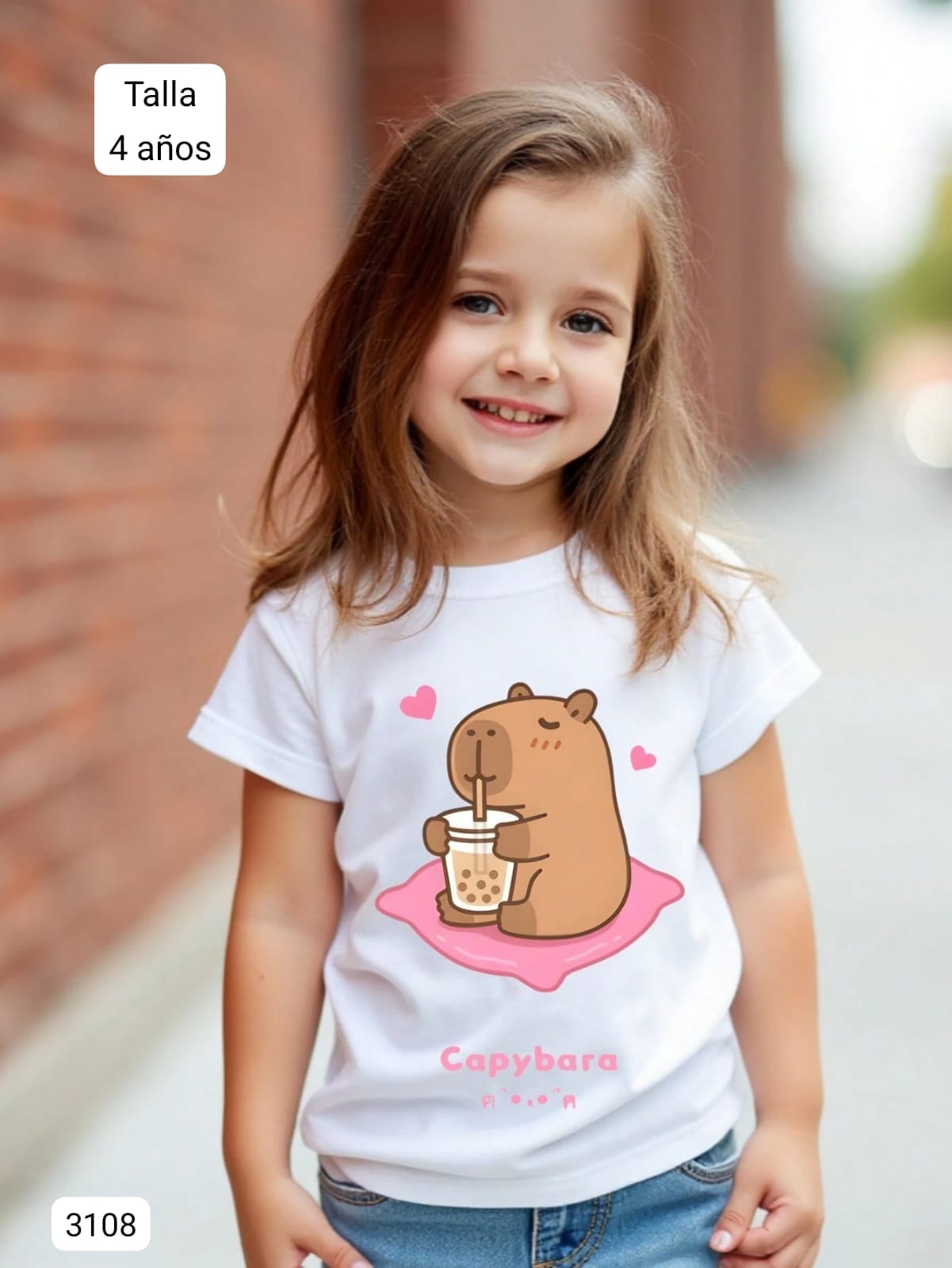 CAMISA BLANCA DE CAPIBARA DE NIÑA