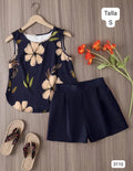 CONJUNTO AZUL DE SHORT DE MUJER
