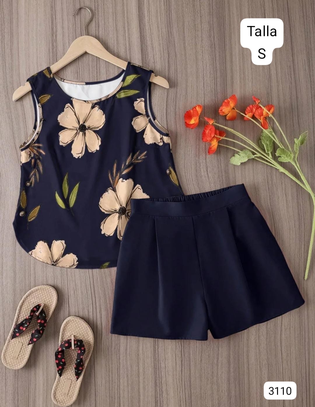 CONJUNTO AZUL DE SHORT DE MUJER