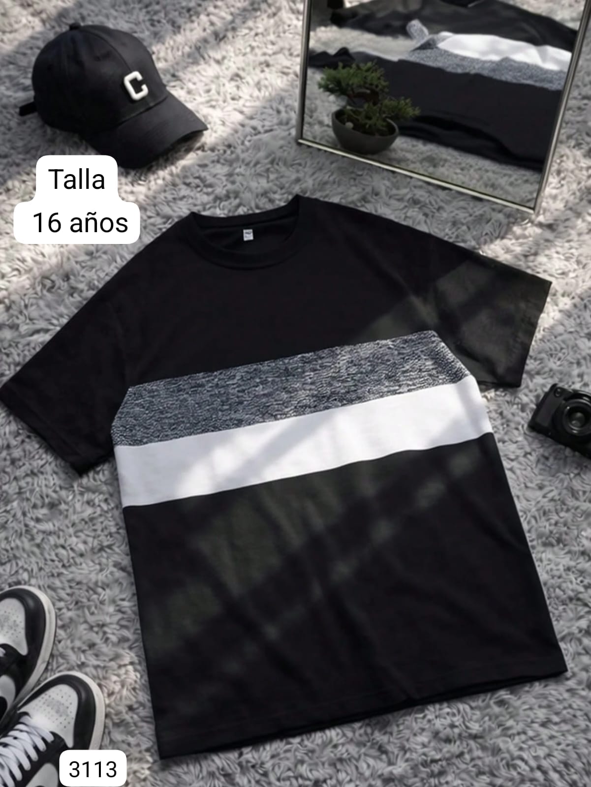 CAMISETA NEGRA DE NIÑO DE 16 AÑOS