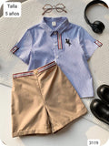 CONJUNTO DE SHORT Y CAMISA RAYADA DE NIÑO