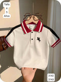 CAMISA SPORT BLANCO CON ROJO DE 2 BOTONES DE NIÑO