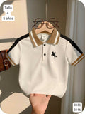 CAMISA SPORT BLANCO CON CAFE DE 2 BOTONES DE NIÑO