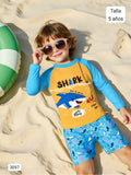 TRAJE DE BAÑO DE NIÑO CAMISA MANGA LARGA Y SHORT