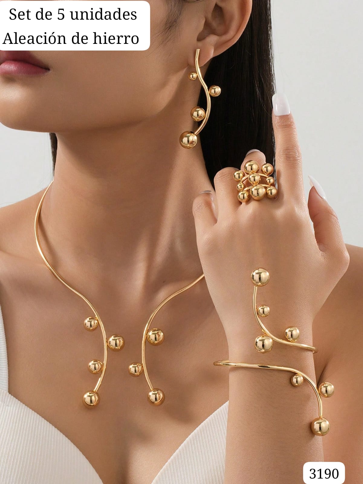 SET DE 5 PIEZAS DE JOYERIA DE HIERRO