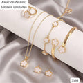 SET DE 6 PIEZAS ESTILO VANCLEF BLANCO