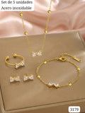 SET DE CADENA, PULSERA, ARITOS Y ANILLO