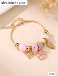 PULSERA ESTILO PANDORA EN TONOS ROSA