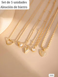 SET DE 5 CADENAS DORADAS DE MUJER