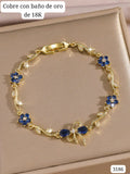 PULSERA DORADA CON AZUL DE MUJER