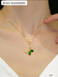 CADENA DORADA CON MARIPOSA VERDE