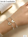 SET DE 2 PULSERAS DE CORAZON
