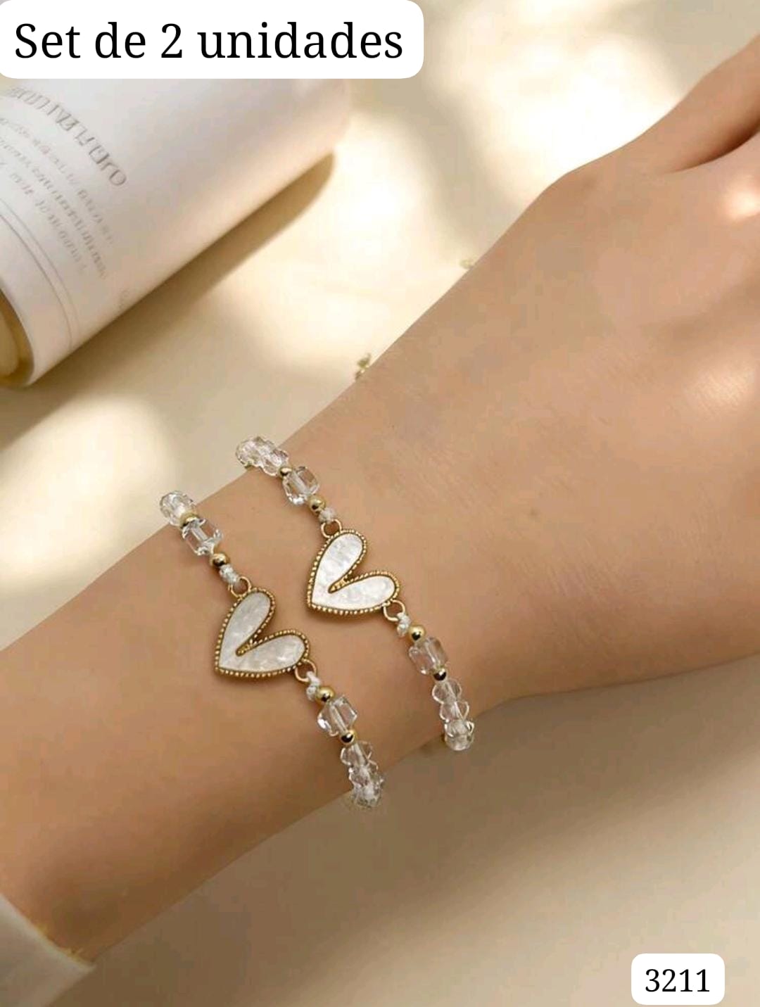 SET DE 2 PULSERAS DE CORAZON