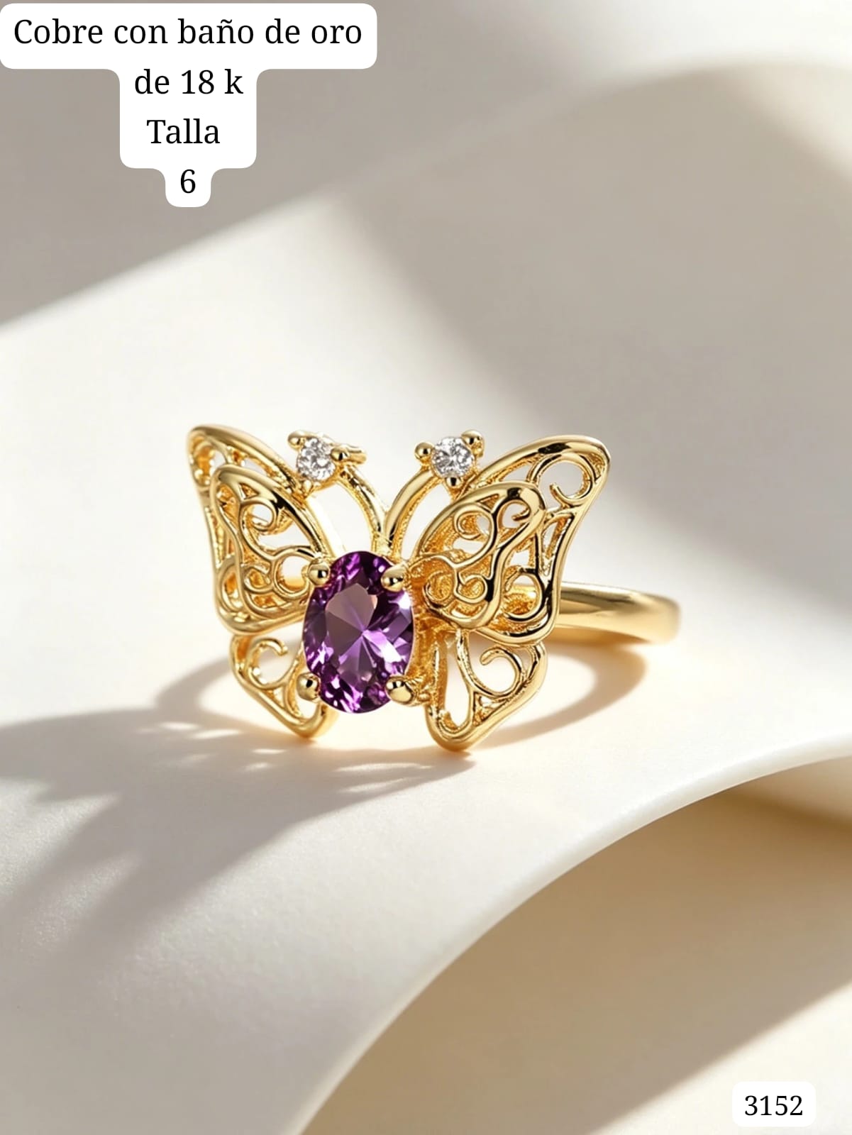 ANILLO DORADO DE MARIPOSA