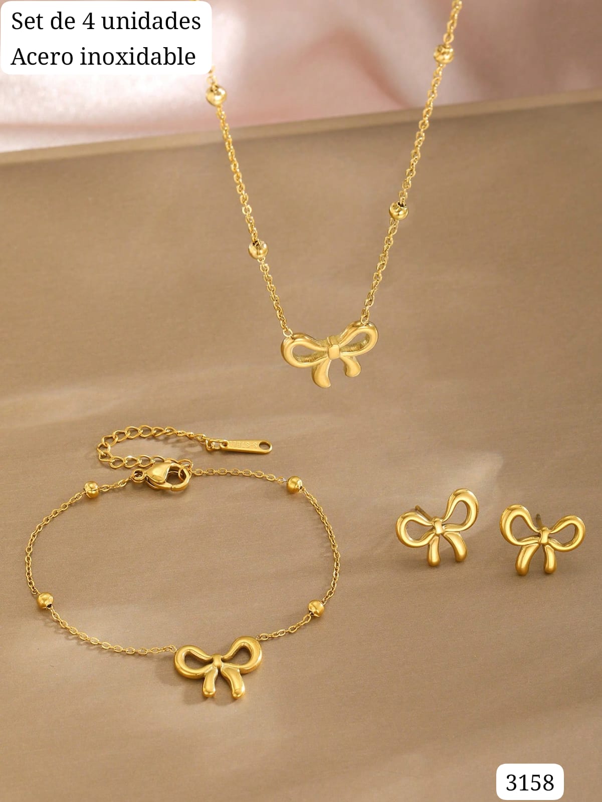SET DE CADENA, PULSERA Y ARETES