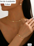 CADENA, PULSERA Y ARETES DE DAMA