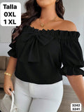 BLUSA NEGRA ESTILO CAMPESINO DE MUJER