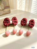 SET DE GANCHOS CON CEREZAS ROSA PALIDO