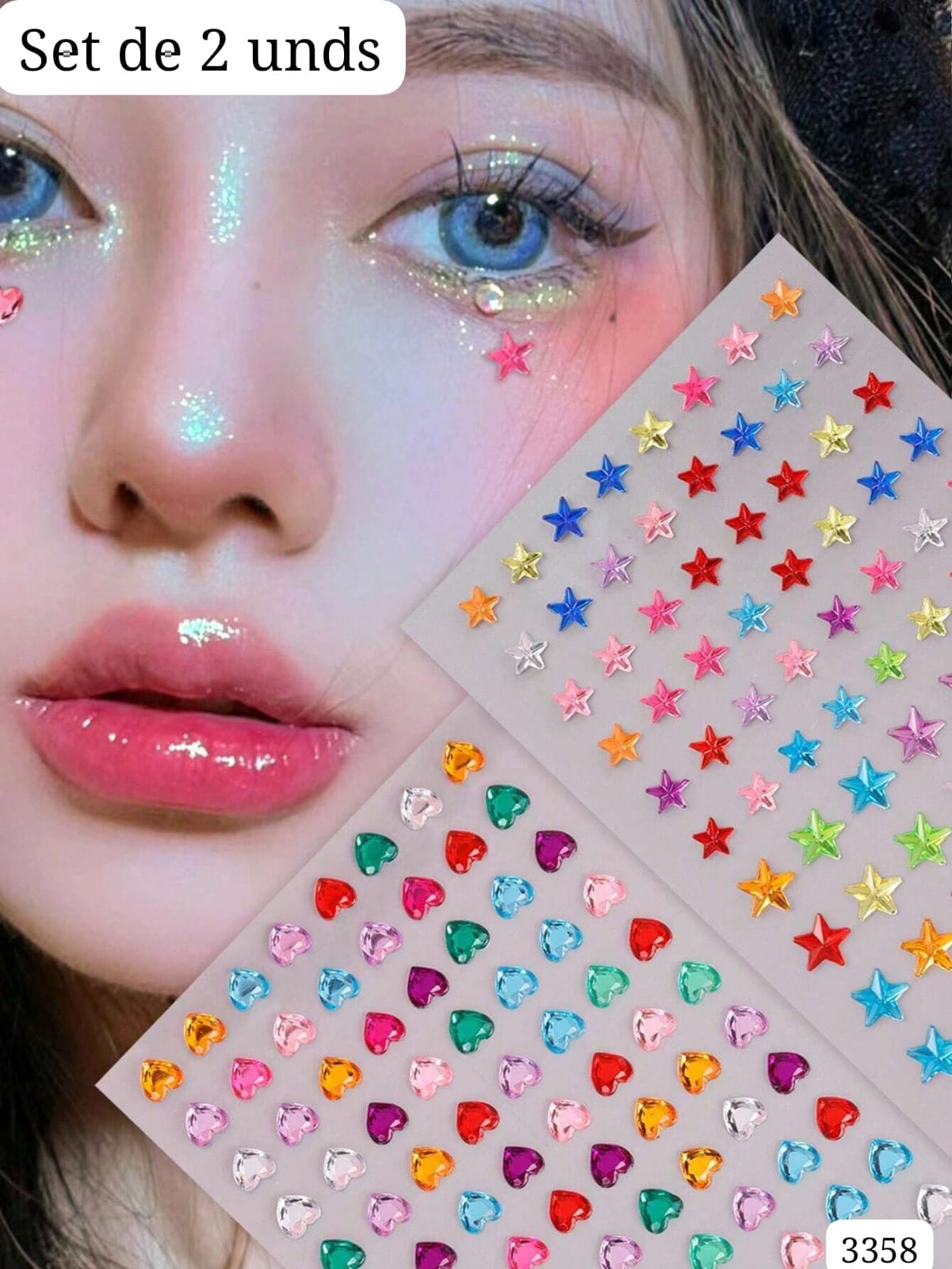 ACCESORIOS DE PEGATINAS DE ESTRELLAS Y CORAZONES