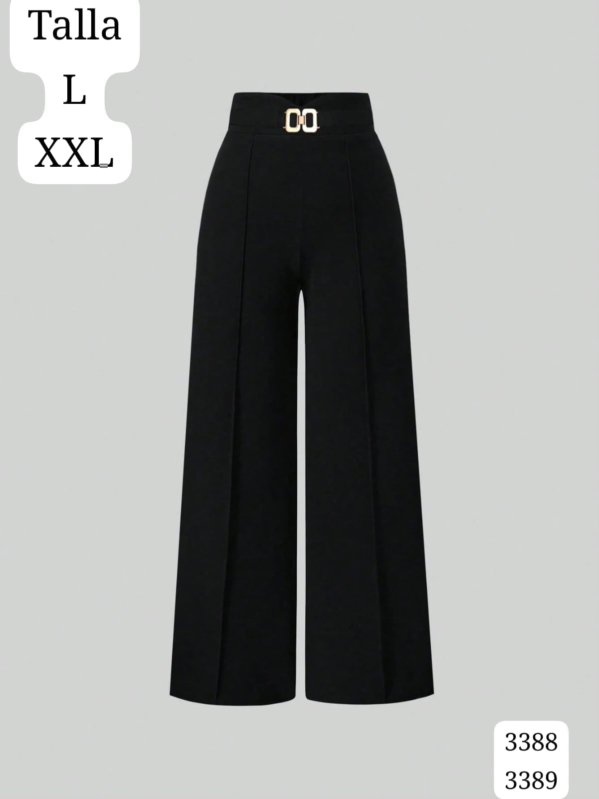 PANTALONETA NEGRA CON DOBLES DE MUJER