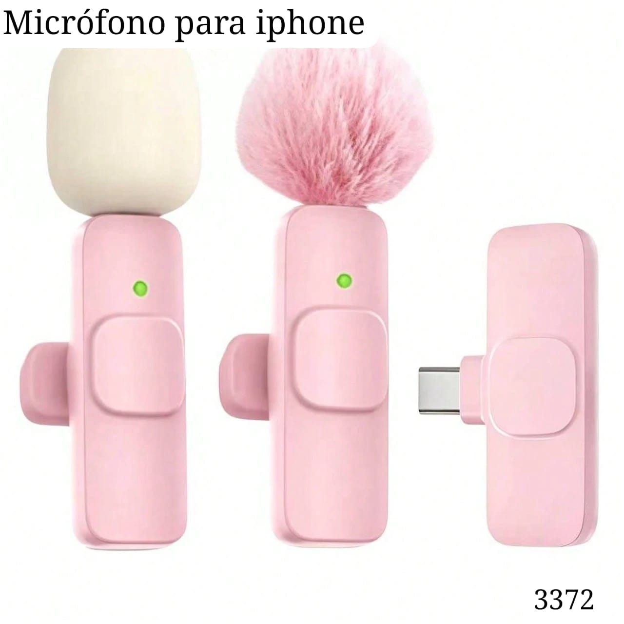 PAR DE MICROFONOS ROSADOS ESTILO IPHONE