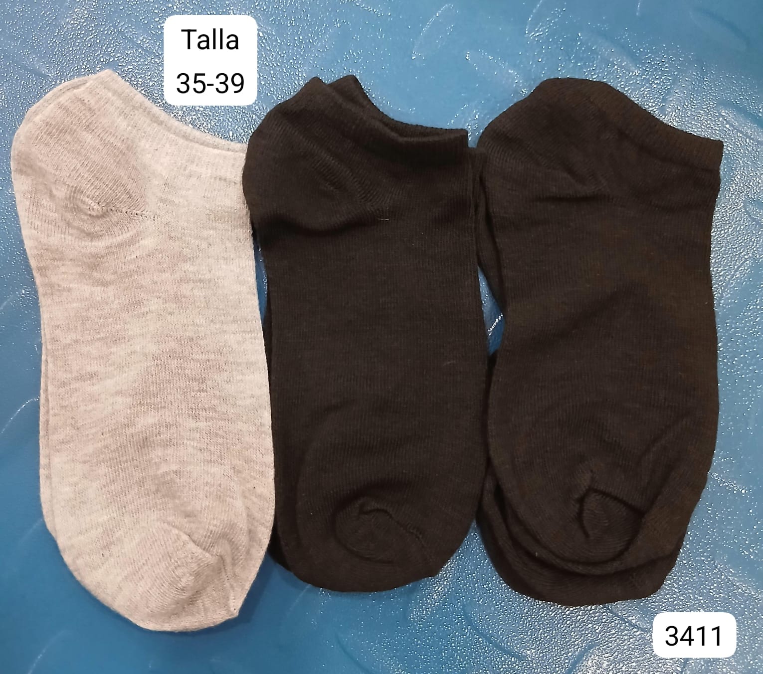 CALCETAS TOBILLERAS EN CAFE Y GRIS