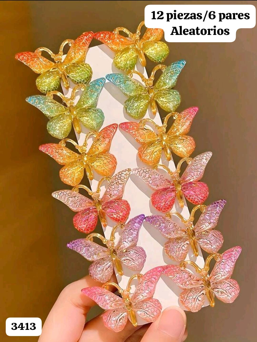 12 PIEZAS ALEATORIAS DE GANCHITOS DE MARIPOSAS