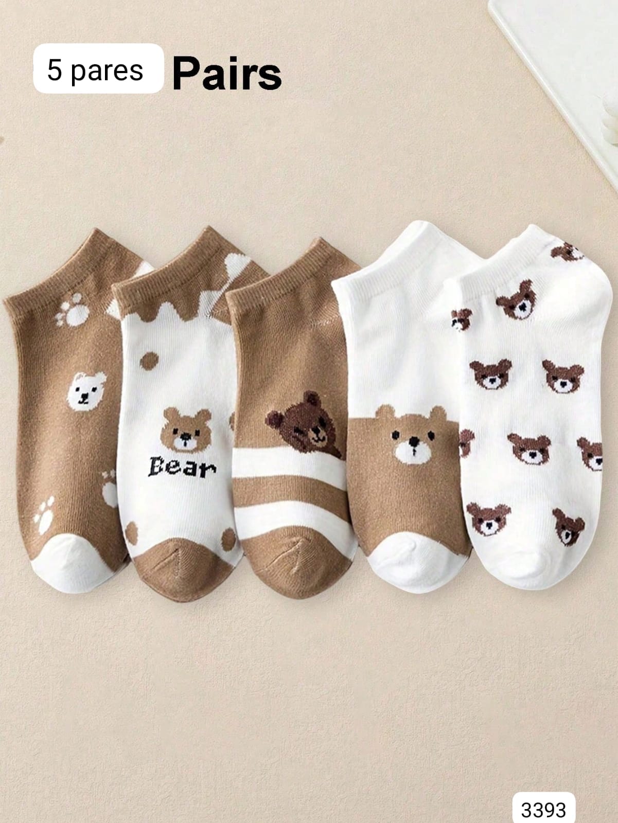 5 PARES DE CALCETINES DE OSOS