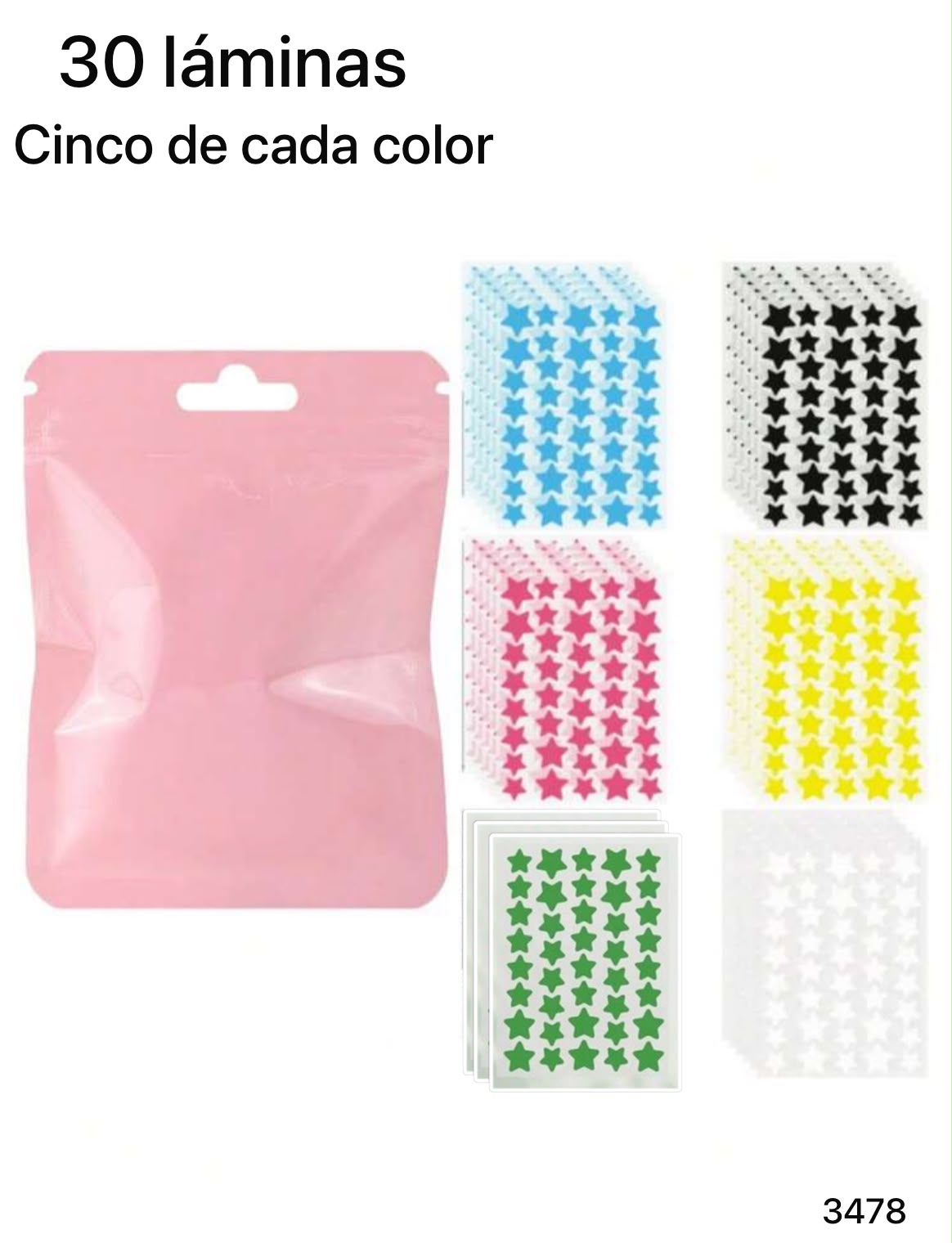 30 PIEZAS DE LAMINAS DE COLORES