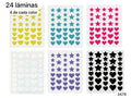 24 LAMINAS DE PARCHES DE COLORES