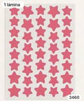 1 LAMINA DE PARCHES DE ESTRELLITAS ROSA