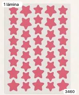 1 LAMINA DE PARCHES DE ESTRELLITAS ROSA