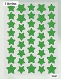 1 LAMINA DE PARCHES DE ESTRELLITAS VEREDE