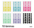 10 LAMINAS DE PARCHES DE ESTRELLITAS DE COLORES