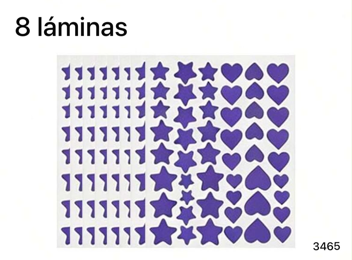 8 LAMINAS DE PARCHES DE ACNE MORADAS