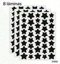 8 LAMINAS DE PARCHES DE ESTRELLITAS NEGRAS