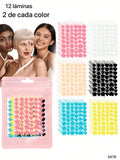 12 LAMINAS DE PARCHES DE COLORES