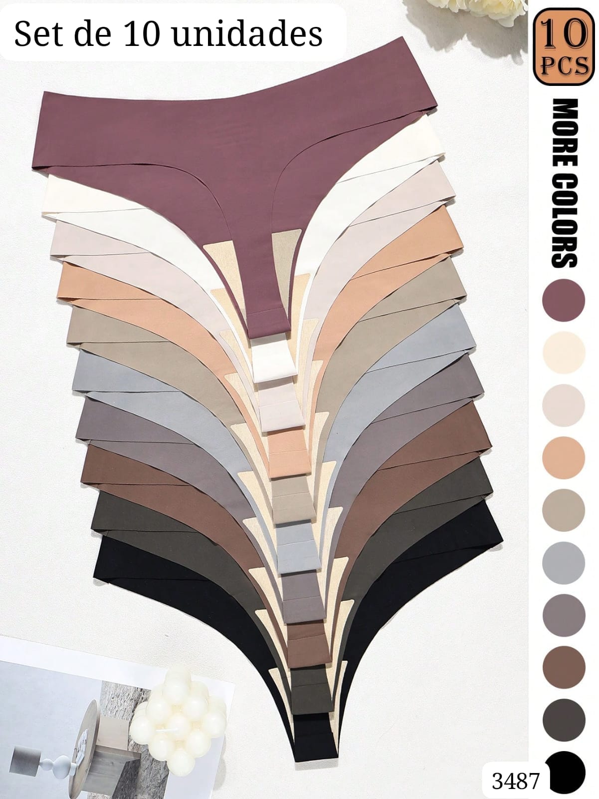 SET DE 10 UNIDADES DE PANTYS DE MUJER