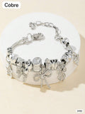 PULSERA PLATEADA CON DIJEN PLATEADOS