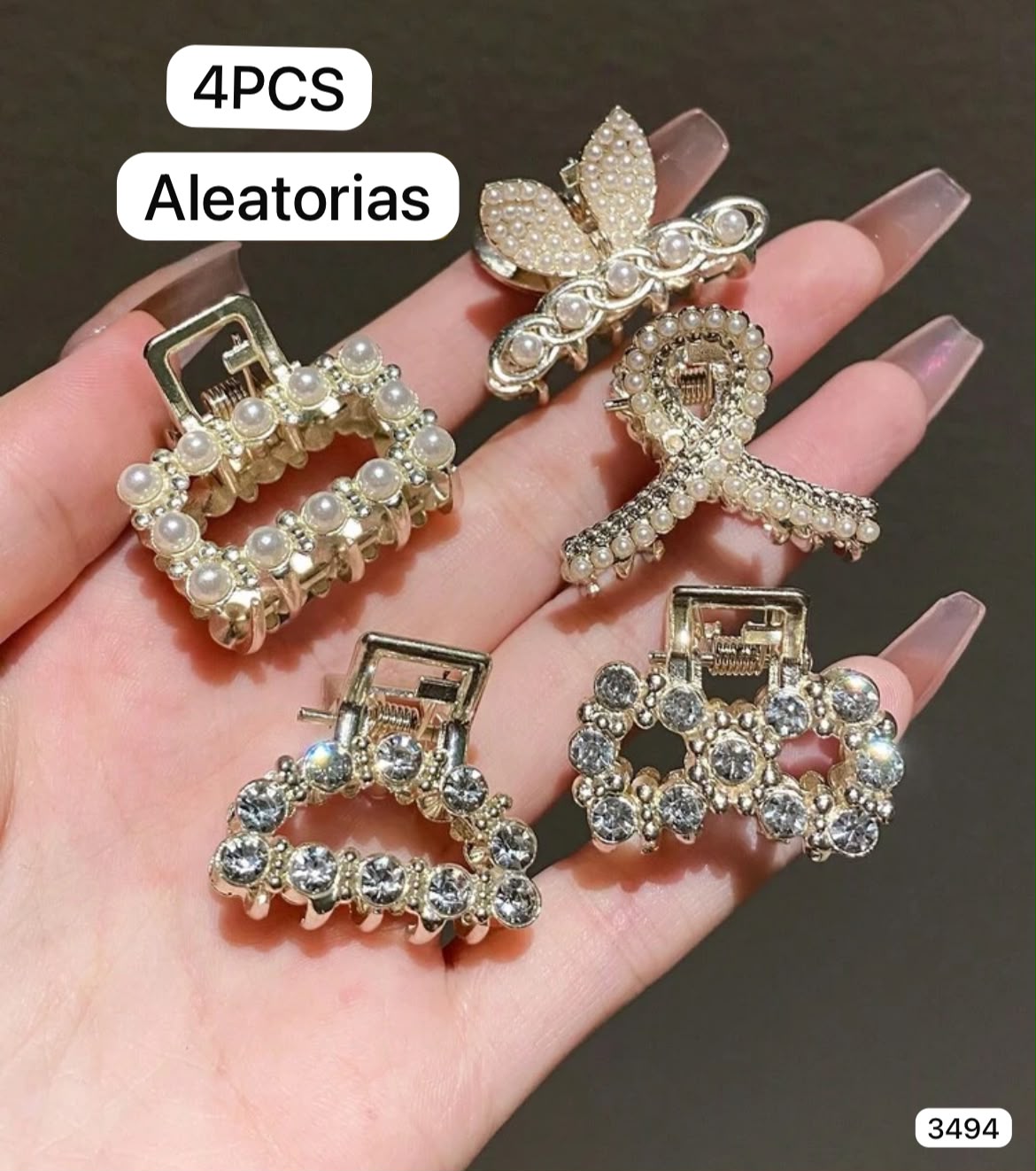 4 PIEZAS DE MINIGANCHITOS DE CABELLO
