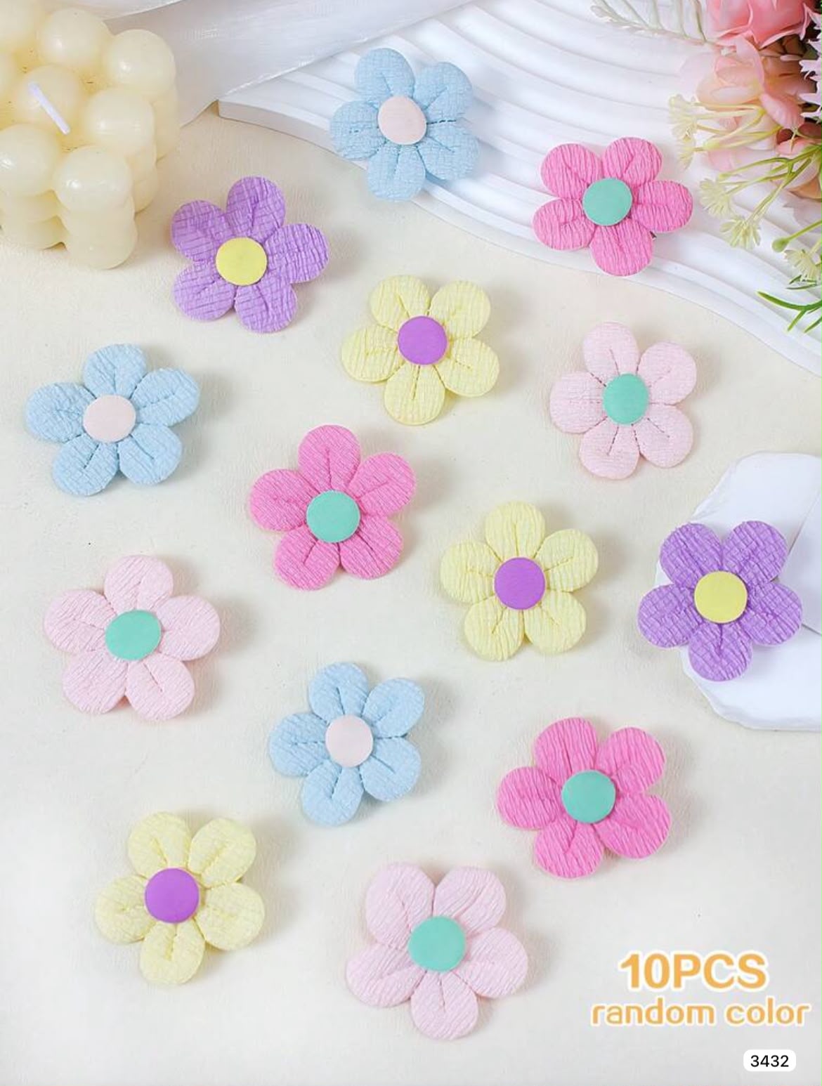 10 PIEZAS DE GANCHITOS DE FLORES DE CABELLO