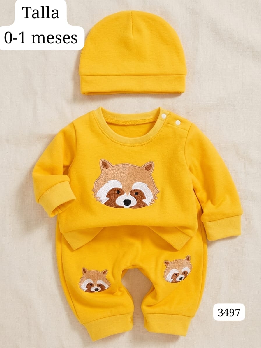 CONJUNTO AMARILLO DE OSO PARA NIÑO