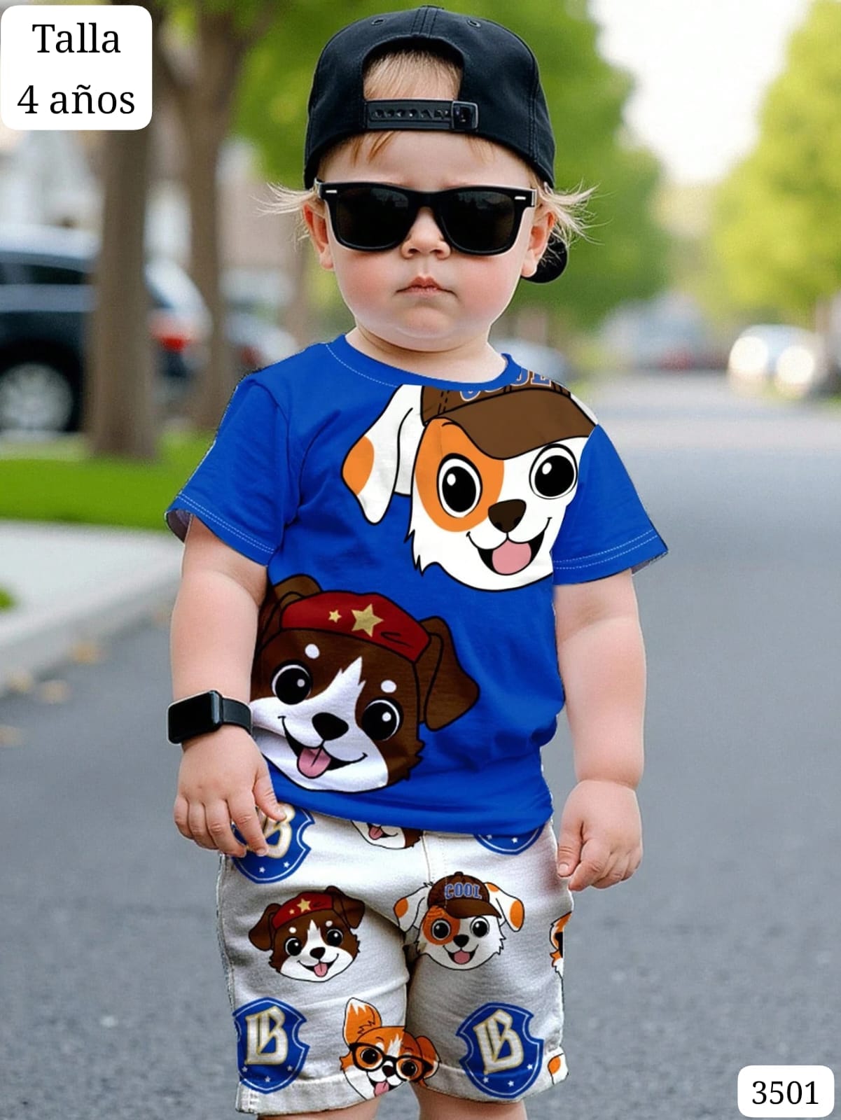 CONJUNTO DE CAMISA Y SHORT DE PERRITOS