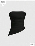 TOP NEGRO CORTE DIAGONAL DE MUJER