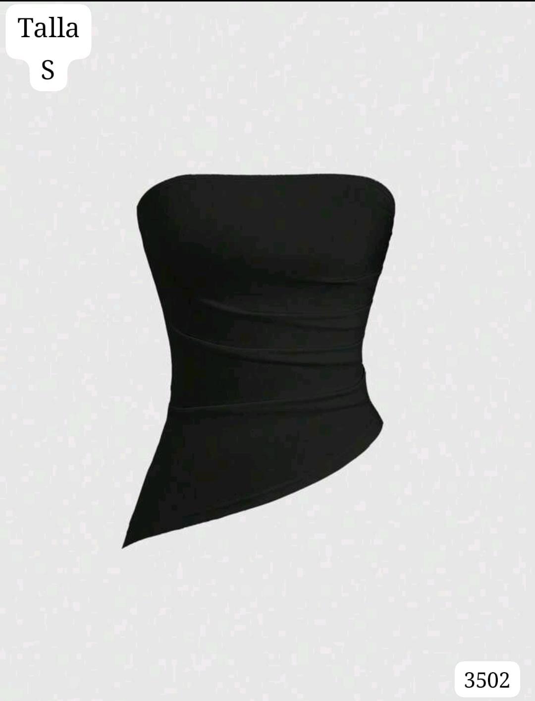 TOP NEGRO CORTE DIAGONAL DE MUJER