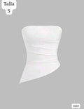 TOP BLANCO CORTE DIAGONAL DE MUJER