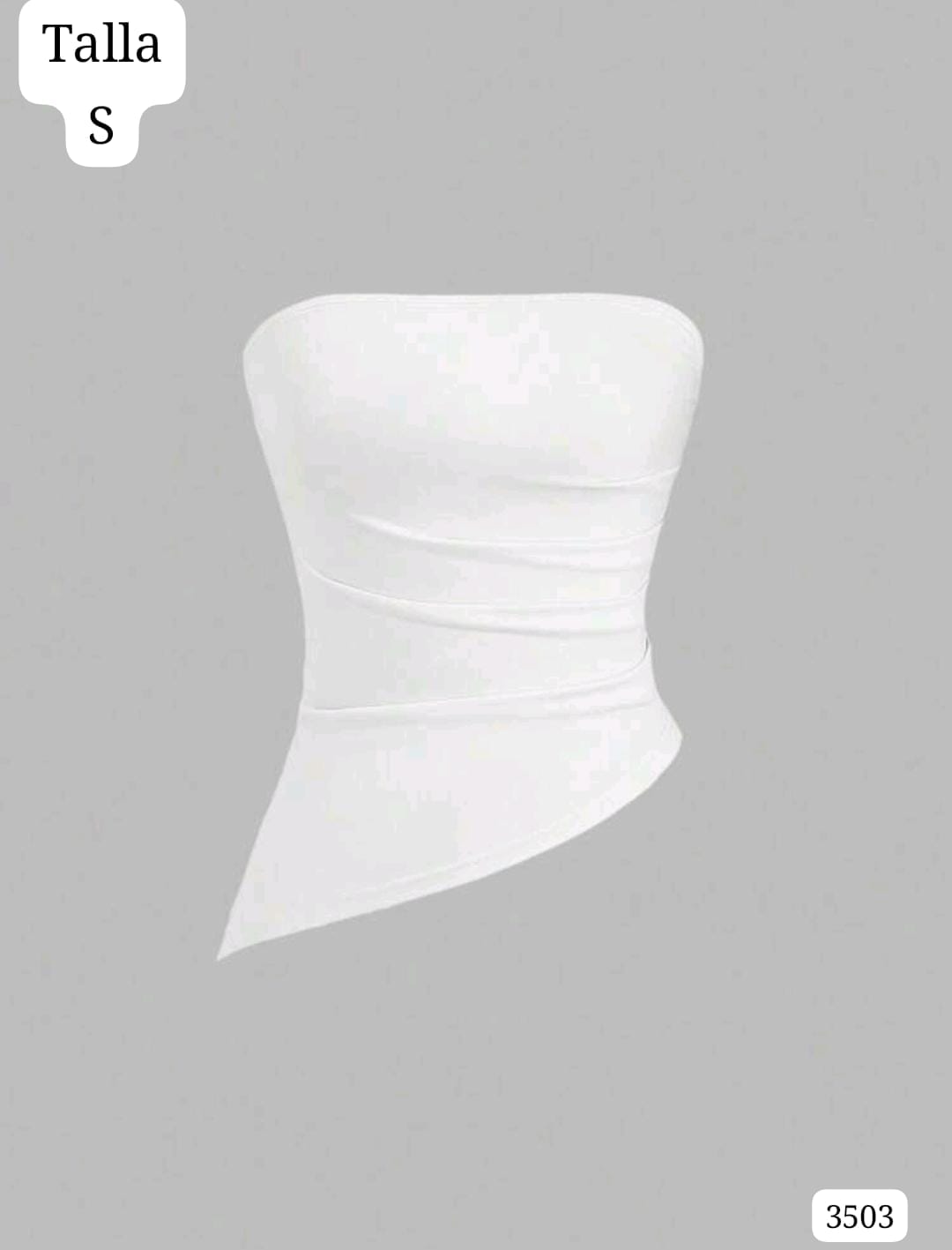 TOP BLANCO CORTE DIAGONAL DE MUJER